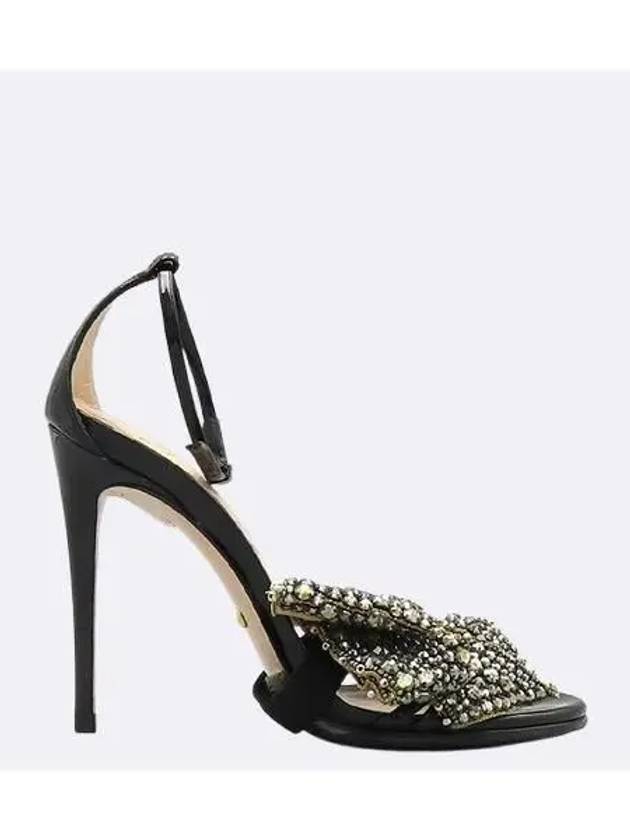 480458 black color patent crystal bow high heels size 35 220MM - GUCCI - BALAAN 4