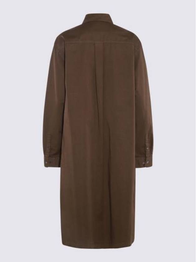 Asymmetric Shirt Midi Dress Dark Tobacco - LEMAIRE - BALAAN 5