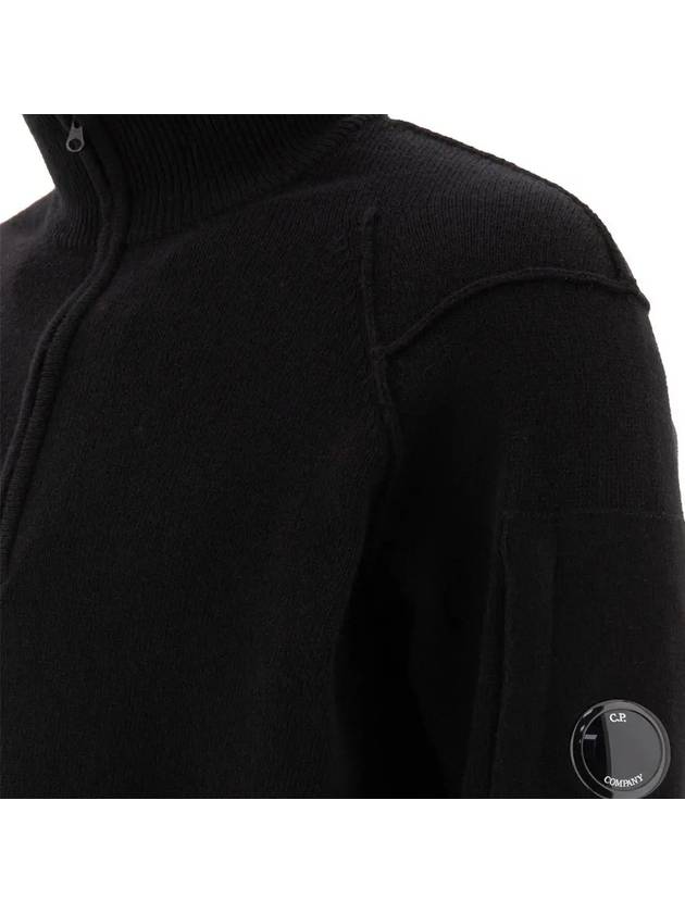 Lambswool GRS Half Zipped Knit Top Black - CP COMPANY - BALAAN 4