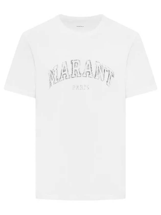 Honore Logo Cotton Short Sleeve T-Shirt White - ISABEL MARANT - BALAAN 2