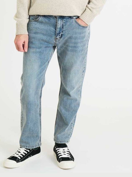 Tapered fit washed denim pants LIGHT BLUE - BLACKBROWN - BALAAN 2