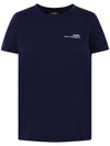 Women's Item Logo Short Sleeve T-Shirt Navy - A.P.C. - BALAAN.