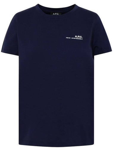 Women's Item Logo Short Sleeve T-Shirt Navy - A.P.C. - BALAAN 1