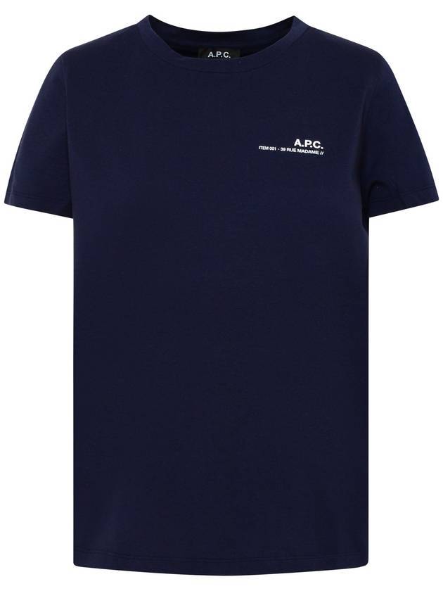 Women's Item Logo Short Sleeve T-Shirt Navy - A.P.C. - BALAAN 1