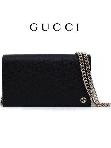 Mini Leather Chain Cross Bag Black - GUCCI - BALAAN 1