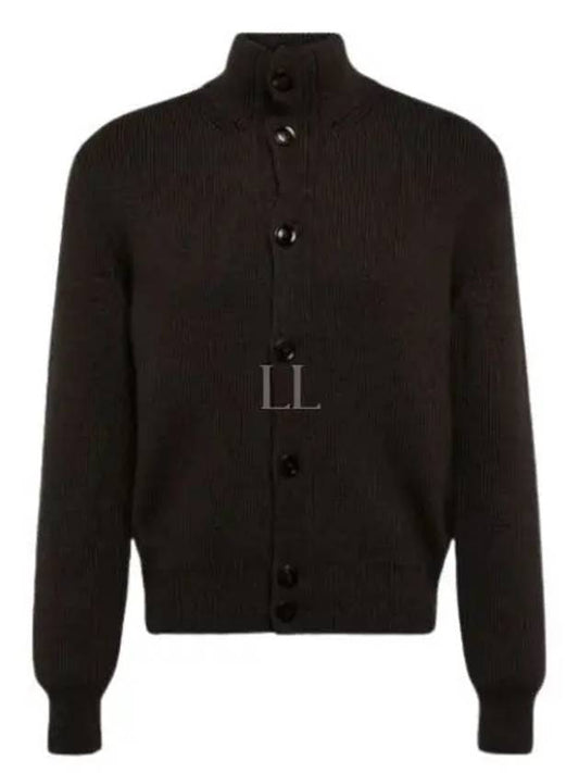 Wool Silk Turtleneck Cardigan Black - TOM FORD - BALAAN 2