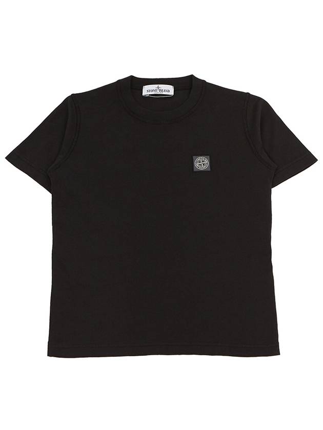 Logo Patch Short Sleeve T-Shirt Black - STONE ISLAND - BALAAN 2