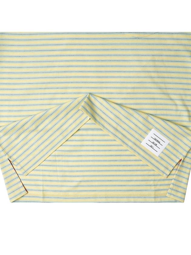 Striped Jersey Pocket Short Sleeve T-Shirt Green Yellow - THOM BROWNE - BALAAN 10