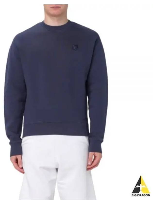 Bold Fox Head Cotton Sweatshirt Ink Blue - MAISON KITSUNE - BALAAN 2