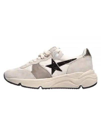 Glitter Star Patch Suede Low Top Sneakers Beige - GOLDEN GOOSE - BALAAN 2