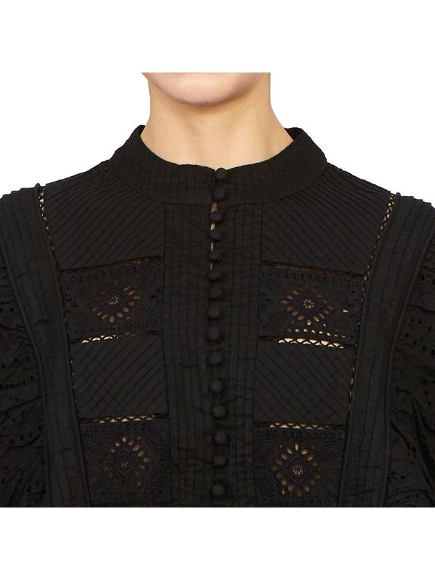 Aubrey Broderie Women's Shirt WM152Y BLACK - ALLSAINTS - BALAAN 6