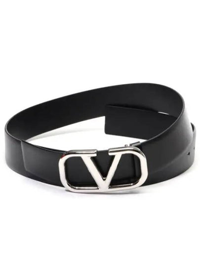 V Logo 40mm Belt Black - VALENTINO - BALAAN 2