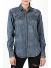 Denim Shirt Blue - SAINT LAURENT - BALAAN 3