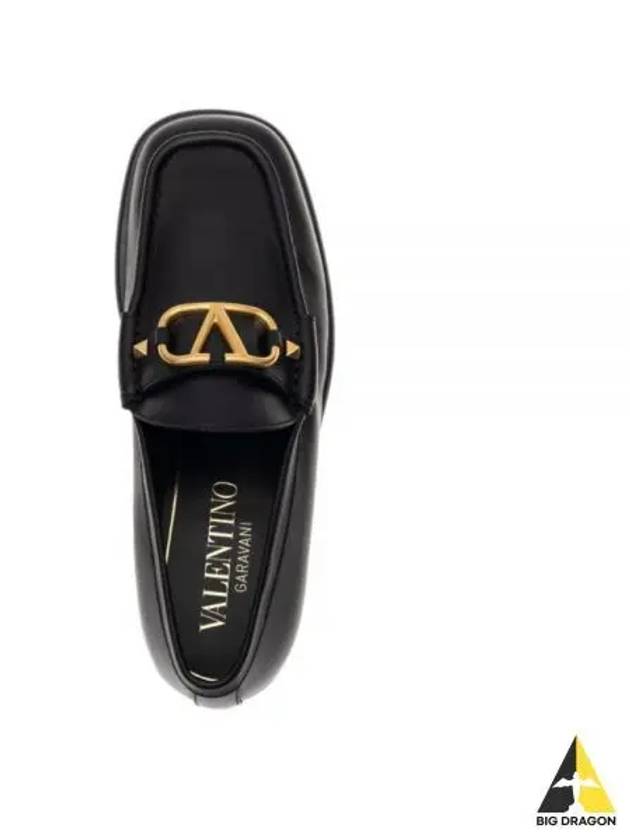 V Logo Leather Loafers Black - VALENTINO - BALAAN 2