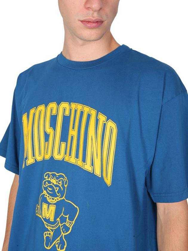 logo print short sleeve t-shirt blue - MOSCHINO - BALAAN 5