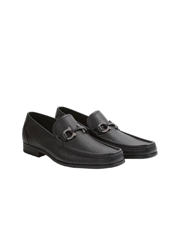 Gancini Suede Moccasin Loafers Black - SALVATORE FERRAGAMO - BALAAN 3