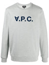 Men's VPC Logo Print Crew Neck Sweatshirt Grey - A.P.C. - BALAAN 3