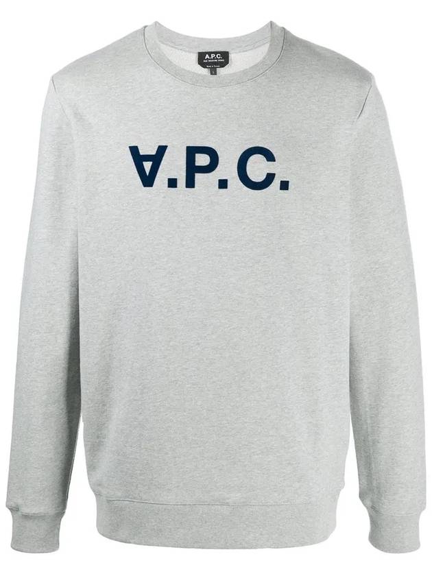 Men's VPC Logo Print Crew Neck Sweatshirt Grey - A.P.C. - BALAAN 3