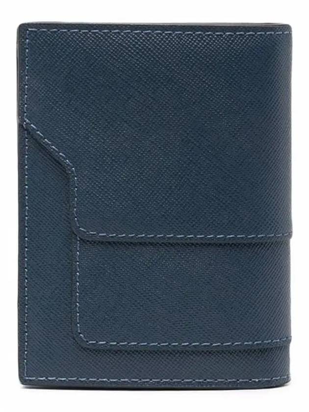 Saffiano Logo Half Wallet Navy - MARNI - BALAAN 4