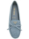 Triangle Logo Driving Shoes Blue - PRADA - BALAAN 3