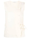 Asymmetric Layered Sleeveless Top Ecru - LEMAIRE - BALAAN 6