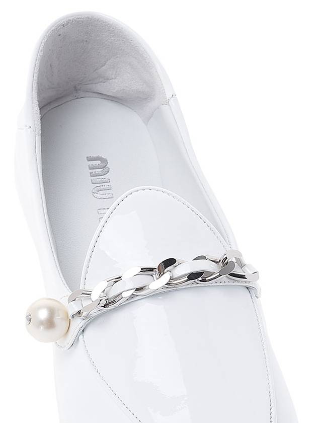 Patent Leather Loafers White - MIU MIU - BALAAN.