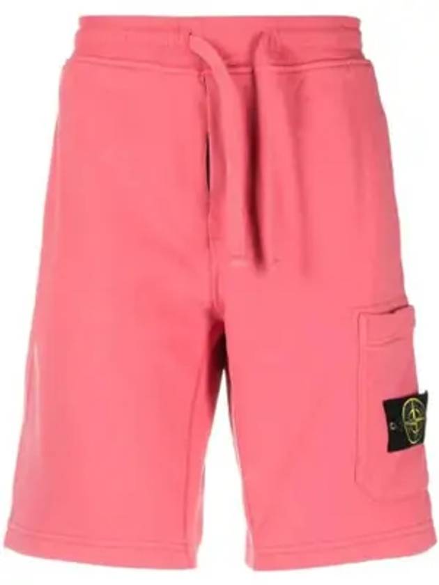 Wappen Patch Pocket Drawstring Shorts Cyclamen - STONE ISLAND - BALAAN.