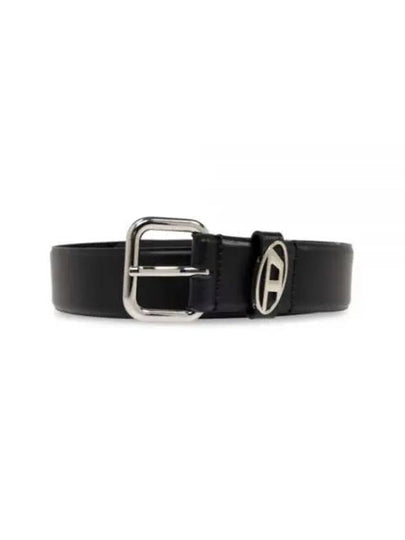 B 1DR Oval D Loop Leather Belt Black - DIESEL - BALAAN 2