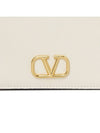 V Logo Signature Flap Compact Half Wallet Ivory - VALENTINO - BALAAN 7