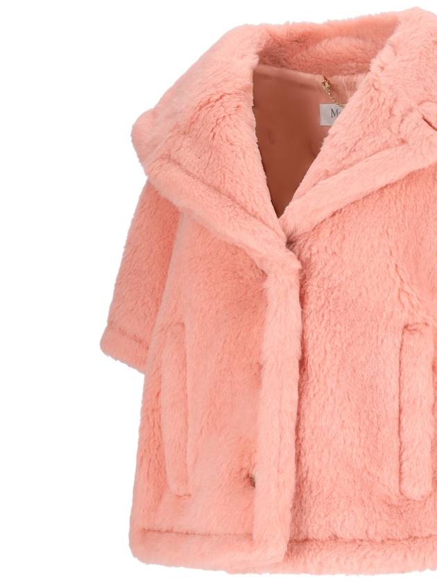 Women's Cambusa 1 Alpaca Wool Crop Teddy Fur Jacket Pink - MAX MARA - BALAAN 4