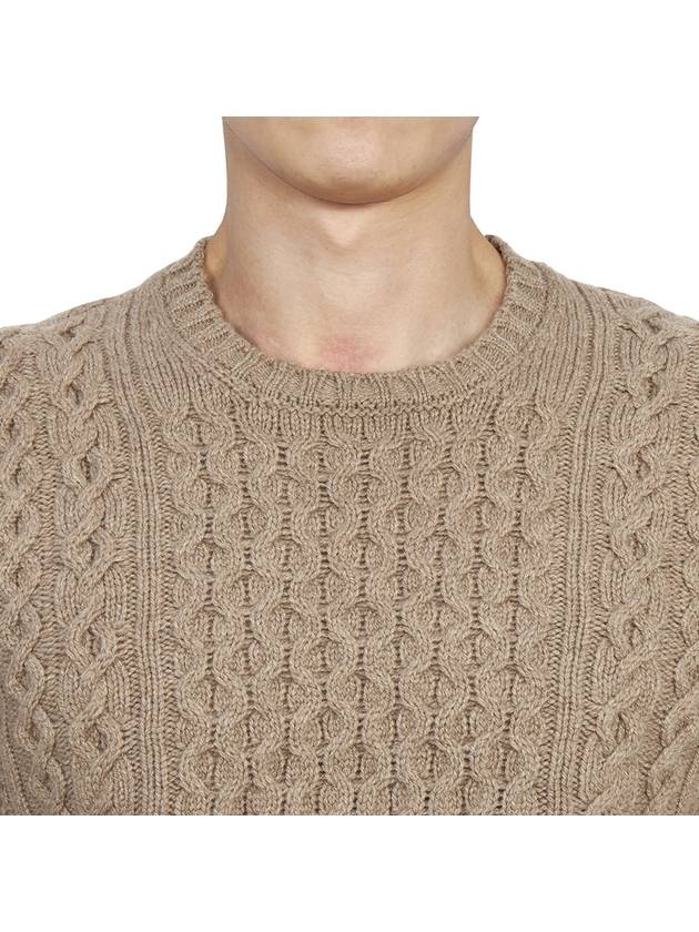 Crew Neck Lambswool Knit Top Beige - DRUMOHR - BALAAN 7