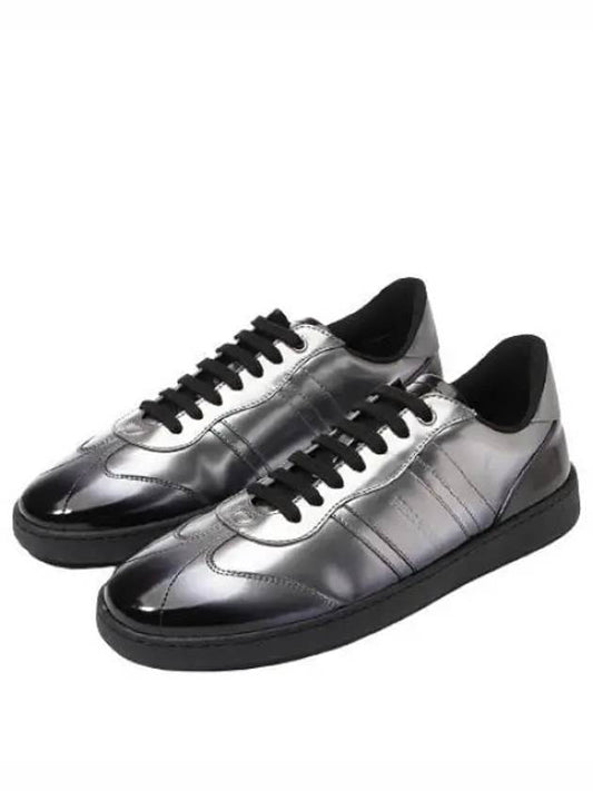 Leather Low Top Sneakers Silver - SALVATORE FERRAGAMO - BALAAN 2