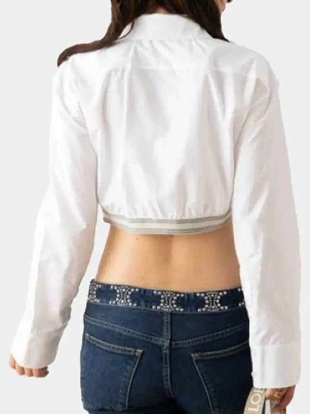 Cropped Cotton Shirt White - LOEWE - BALAAN 4