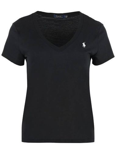 Pony V-Neck Short Sleeve T-Shirt Black - POLO RALPH LAUREN - BALAAN 1