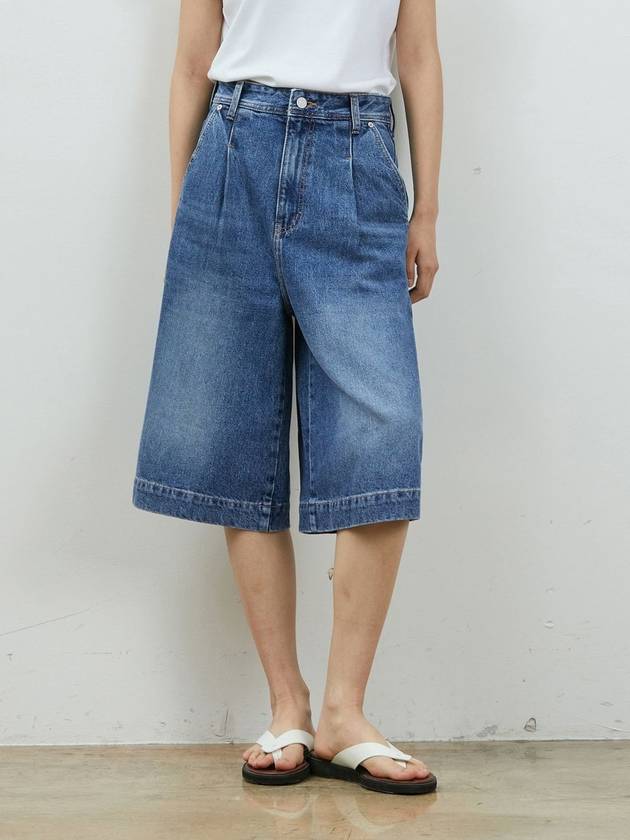 Denim Relaxed Bermuda Pants Indigo - RYUL+WAI: - BALAAN 2