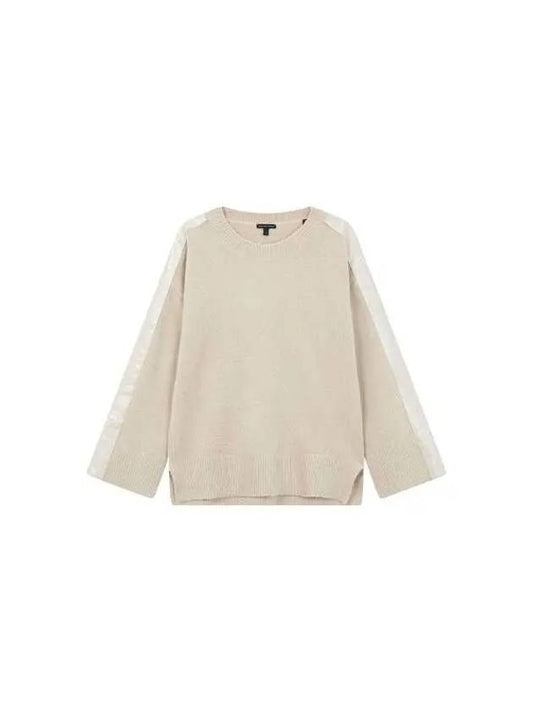 Women s crocodile color scheme crew neck knit beige 271323 - ARMANI EXCHANGE - BALAAN 1