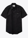 Men's Logo Classic Short Sleeve Shirt Black - VIVIENNE WESTWOOD - BALAAN 2