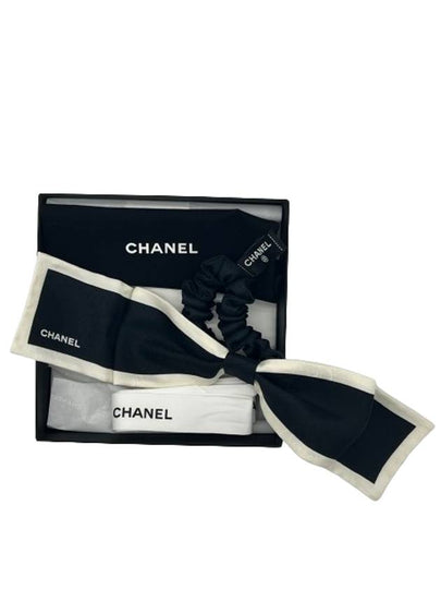 Hair Chouchou Ribbon Silk Scrunchie Black - CHANEL - BALAAN 2