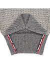 Tuck Stitch Raglan Sleeve Crew Neck Knit Top Grey - THOM BROWNE - BALAAN 11