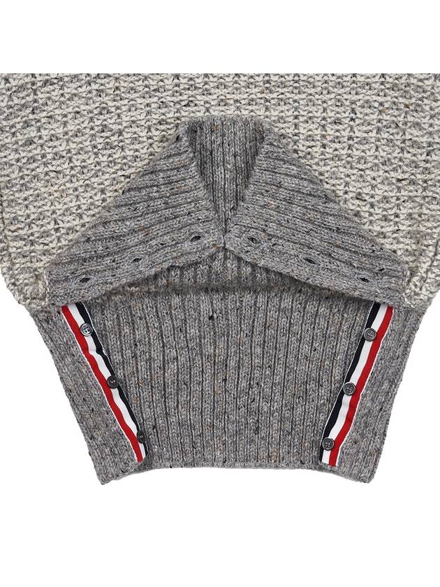 Tuck Stitch Raglan Sleeve Crew Neck Knit Top Grey - THOM BROWNE - BALAAN 11