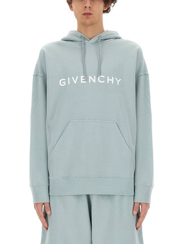 Hooded Sweatshirt BMJ0HC3YAC456 Light Blue - GIVENCHY - BALAAN 2