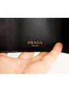 Vitello Move Triangle Logo Tri-Fold Half Wallet Black - PRADA - BALAAN 7