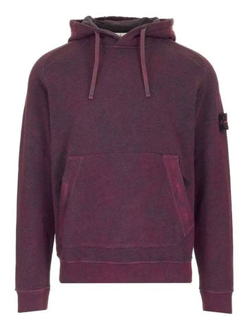 Dust Colour Treatment Hoodie Purple - STONE ISLAND - BALAAN 1