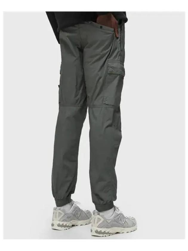 Stretch Cotton Tela Paracadute Cargo Straight Pants Dark Green - STONE ISLAND - BALAAN 4