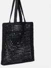 Raffia Logo Tote Bag Black - PRADA - BALAAN 5