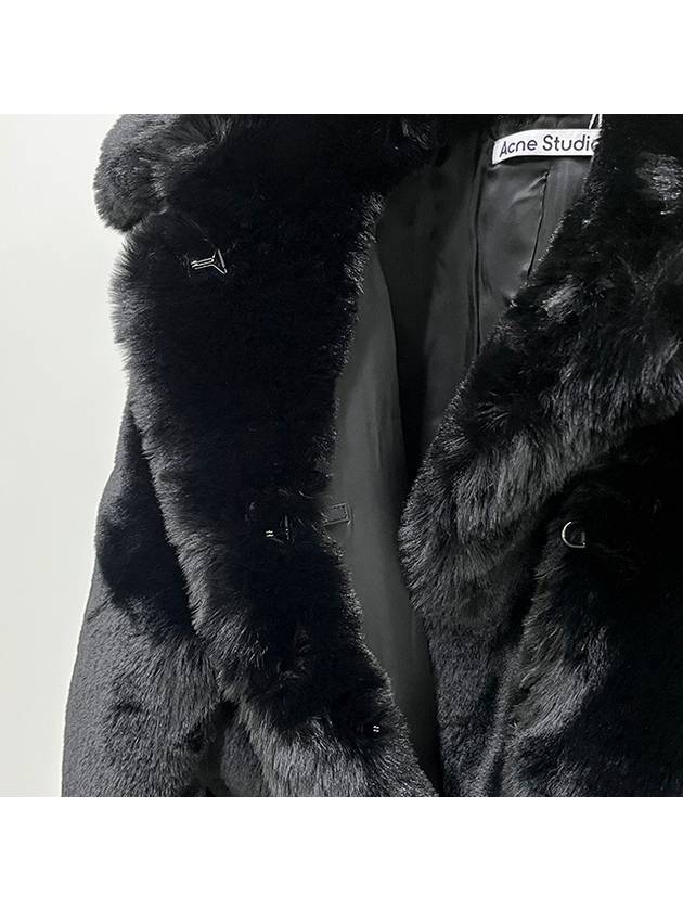 Fluffy Fake Fur Jacket Black - ACNE STUDIOS - BALAAN 9