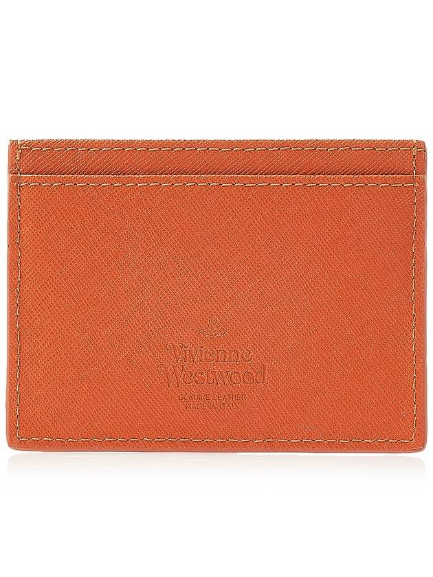 Saffiano Thin Line Card Wallet Orange - VIVIENNE WESTWOOD - BALAAN 4