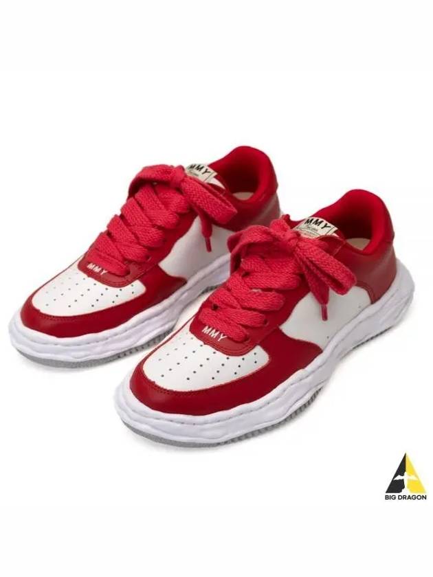 A08FW706 REDwhite Wayne OG Sole Leather Low Sneakers - MIHARA YASUHIRO - BALAAN 2