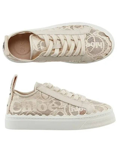 Lauren Lace Low Top Sneakers Mild Beige - CHLOE - BALAAN 2