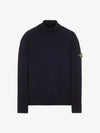 Wappen Patch Loose Fit Cotton Turtleneck Navy - STONE ISLAND - BALAAN 2